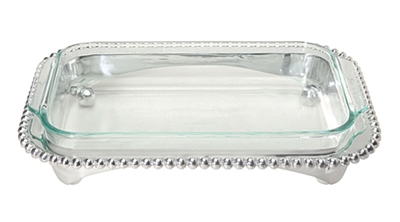 Pearled Oblong Casserole Caddy with Pyrex by Mariposa