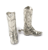 Cowboy Boot Pewter Salt and Pepper Shakers - Vagabond House