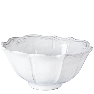 Incanto White Baroque Medium Serving Bowl by Vietri
