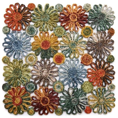 Patchwork Daisy Square Placemat by Deborah Rhodes