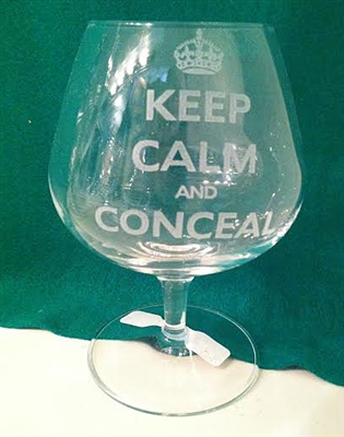 Keep Calm and Conceal Brandy Glass