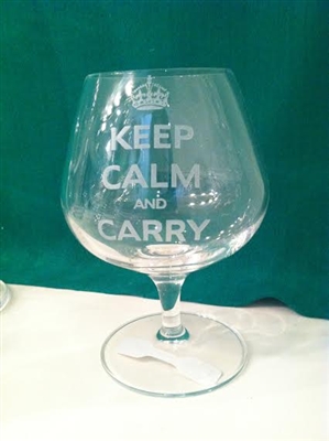 Keep Calm and Carry Brandy Glass