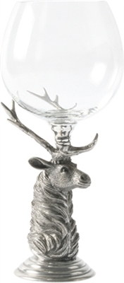Noble Elk Pewter Stemmed Burgundy Glass by Vagabond House