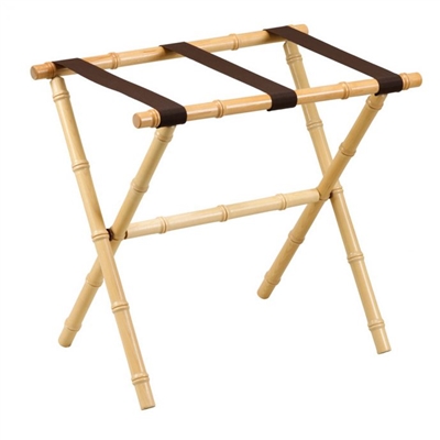 Natural Bamboo Inspired Wood Luggage Rack  by Gatehouse Furniture