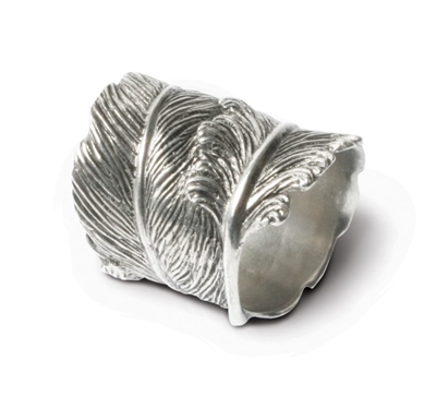 Feather Pewter Napkin Ring by Vagabond House