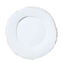 Lastra White Dinner Plate by Vietri