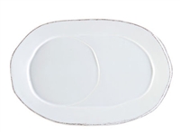 Lastra White Oval Tray by Vietri
