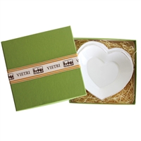 Lastra White Boxed Heart Dish by Vietri