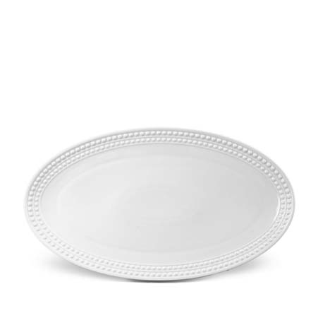Perlee White Oval Platter (Medium) by L'Objet