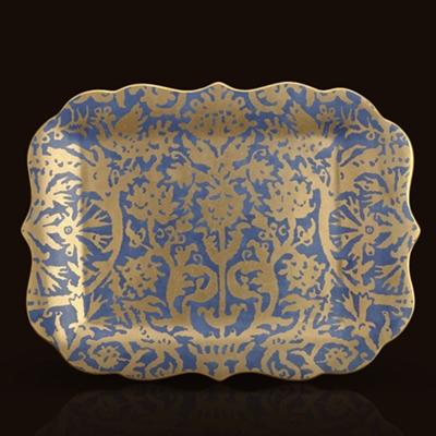 Pergolesi - Blue Fortuny Rectangular Platter by L'Objet