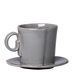 Lastra Gray Espresso Cup & Saucer by Vietri