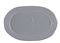 Lastra Gray Oval Tray by Vietri