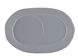 Lastra Gray Oval Tray by Vietri