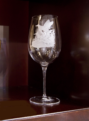 Mallard Scene Wine Glass (26 oz) - Evergreen Crystal