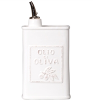 Lastra White Olive Oil Can by Vietri