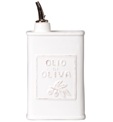 Lastra White Olive Oil Can by Vietri