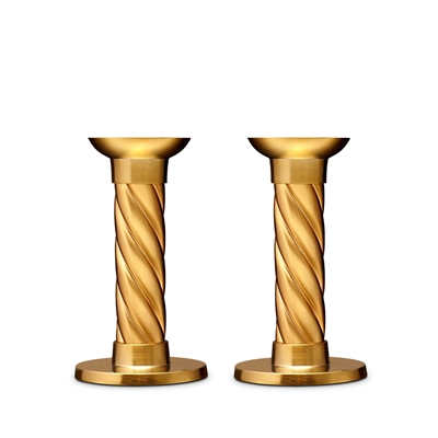 Gold Carrousel Candlesticks - Small (Set of 2) by L'Objet