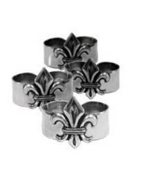 Fleur-de-Lis Napkin Rings (Set of 4) by Salisbury Pewter