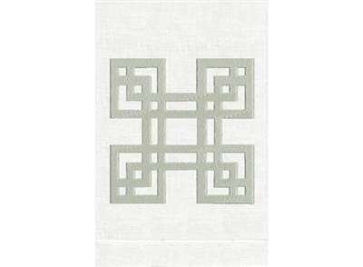 Anali - Four Square Linen Guest Towel (Silver/White)
