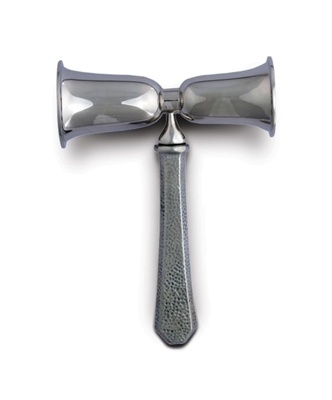 Hammered Pewter Handle Double Jigger by Vagabond House