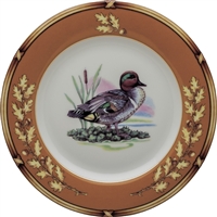 American Wildlife Green Wing Teal Bread Plate (6.5") by Julie Wear