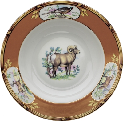 American Wildlife Big Horn Ram Rim Soup Plate (9") by Julie Wear