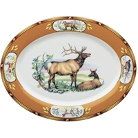 American Wildlife Elk Pair Platter (14.25") by Julie Wear