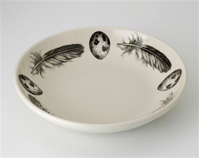 Feather and Egg Shallow Bowl by Laura Zindel Design