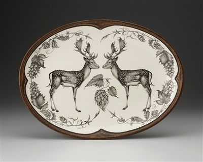 Deer Small Oval Platter (Fallow Buck) by Laura Zindel Design