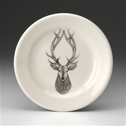 Red Stag Deer Salad Plate by Laura Zindel Design