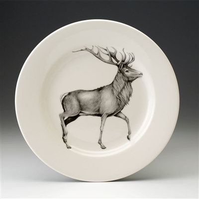 Red Buck Dinner Plate by Laura Zindel Design