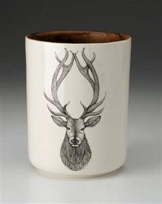 Red Stag Deer Utensil Cup by Laura Zindel Design