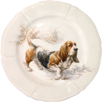 Sologne Bassett Dessert Plate by Gien France