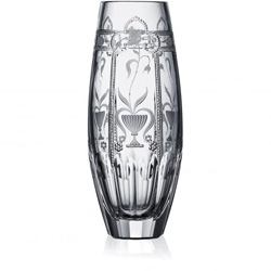 Varga Crystal - Imperial Clear Barrel Vase - 8"