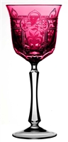 Imperial Raspberry Wine Glass by Varga Crystal