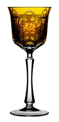 Imperial Amber Wine Glass by Varga Crystal