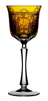 Imperial Amber Wine Glass by Varga Crystal