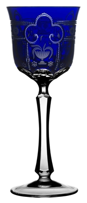Imperial Cobalt Wine Glass by Varga Crystal