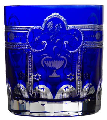 Imperial Cobalt Double Old Fashioned Glass by Varga Crystal