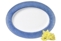 Blue Lace Oval Platter by Mottahedeh