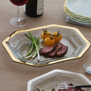Annieglass -Roman Antique Small Steak Platter Tray