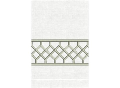 Anali - Chippendale Linen Guest Towel (Silver/White)