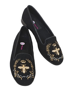 ByPaige - Napoleon Bee on Black Needlepoint Women's Loafer