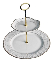 Anna Weatherley - Simply Anna Polka Gold 2 Tier Cake Stand
