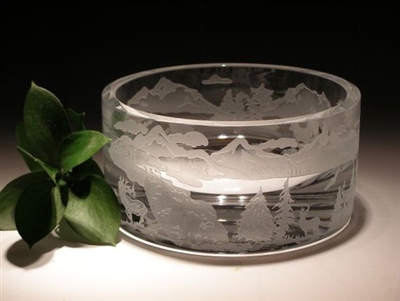 Evergreen Crystal Zebras Running Bowl