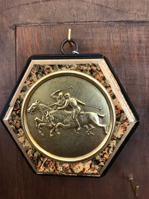 Gilt Frame with Painted Frame with Polo Coin