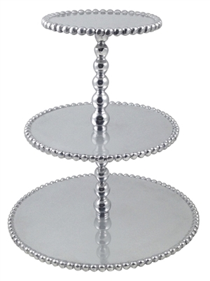 Pearled 3 Tiered Cupcake Server by Mariposa