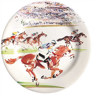 Cavaliers Race Dessert Plate by Gien France