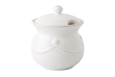 Berry and Thread White Lidded Sugar Pot by Juliska