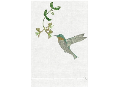 Anali - Blue Hummingbird on Terry Guest Towel